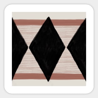 Boho Aesthetic Geometric Pattern in Clay Pink and Black Sticker